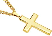 Blackjack Men's 18k Gold-Plated Cross Necklace BJP48GZ