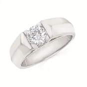 10KW Eco-Brilliance Gent’s Fashion Ring ctw 1 Lab Grown Diamond Round