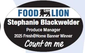 Food Lion – Fresh @ Home Banner Winner – Count on Me Badge – Pin