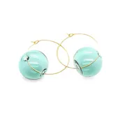 14K GOLD FILLED GLASS BALL EARRINGS.  #806-00915