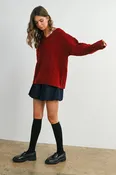 Cable Knit V-Neck