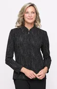 3/4 Sleeve Drizzle Printed Jacquard Knit Jacket