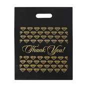 Black & Gold Thank You Bag 12"x15" - 1000Pcs
