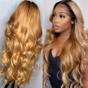 Blonde Body Wave 5×5 Closure Transparent Lace Human Hair Wig
