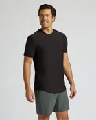 Black Active Curved Hem Crew