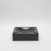 Black Crystal Cigar Ashtray by KA Glass