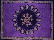 Batik Cotton Tablecloth 90" x 60" Purple