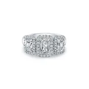 3-Stone Cushion-Cut Diamond Ring