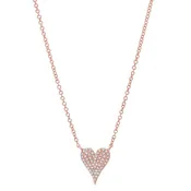 14k Rose Gold 0.11ctw Diamond Pave Heart Necklace- SC55006927