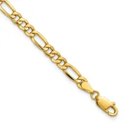 14K 8 inch 4.2mm Semi-Solid Figaro with Lobster Clasp Bracelet