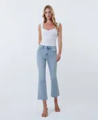 Astonishing - High Rise Raw Hem Kick Flare Jeans