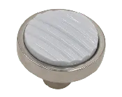 101 PN/W Round Knob Polished Nickel/White