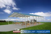 24'WX30'LX8'H VR CARPORT SKU 026