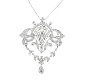 Edwardian Platinum and Diamond Pendant/Brooch — Scott Reising Jewelers