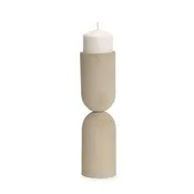 13" Beige Metal Abstract Tabletop Candle Holder