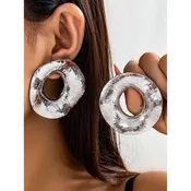 Geometric Hollow Solid Color Drop Earrings