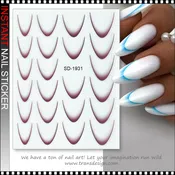 NAIL STICKER Gradient French Line, Deep Burgundy #SD1931