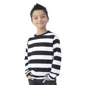 Child's Long Sleeve Striped Shirt Black and White