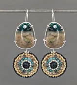 Blue green chrysocolla gemstone earrings | sirlin hall jewelry