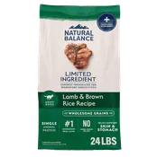 24lb Natural Balance Lamb and Rice Limited Ingredient Adult Dry Dog Food