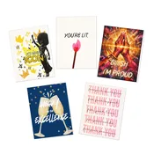 Greeting Cards (5-Pack) — Assorted Celebration & Thank You Designs — typeplusprint