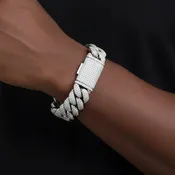 20mm MOISSANITE Miami Cuban Link Bracelet 925 Silver Icy Custom 8 Inch