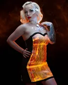 Fiber Optic LED Light Up Festival Dress | YMYW Collection | WHITE