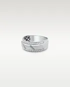 10k White Gold Grooved Diamond Band