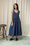 Beaumont Organic Rory Organic Cotton Jersey and Poplin Jumpsuit in Midnight