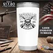 Laser Engraved Veteran 20oz Tumbler