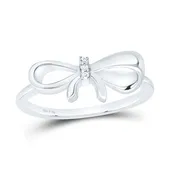 0.012Ctw-Diamond Gift Bow Ring (2.2 grams)