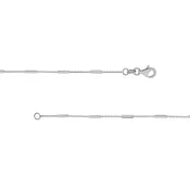 14K White Gold Bar Station Cable Bracelet