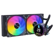 ibrar's 240mm AIO Liquid CPU Cooler for AMD/Intel, Dual RGB Fans, LCD Display - BLACK