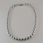 12 mm. Sterling Bead Necklace