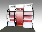 10' Backlit OutRigger II Trade Show Shelf Display With Monitor Mount