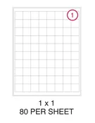 1" x 1" Label Pack - 100 Sheets (8,000 Labels)