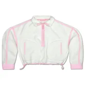 1/2 Zip Cream & Pink Sherpa Pullover