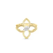18K YELLOW/WHITE GOLD CIALOMA EXTRA SMALL DIAMOND FLOWER RING