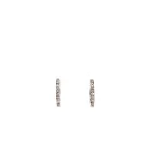 14k White Gold Pave Diamond Huggie Hoop Earrings  (14k White Gold, Diamond)