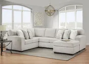 Affordable Furniture 695 Posh Dove 4-Piece Sectional with Ottoman