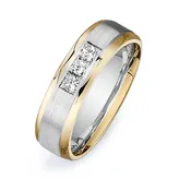 14K Two Tone Wedding Band -PN00020