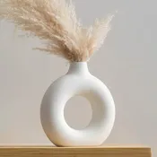 Ceramic Donut White Vase