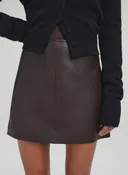ALC Fitted Leather Mini Skirt