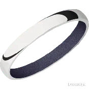 3 mm wide Domed 10K White Gold band featuring a Crushed Orchid sleeve.