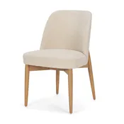 Abbie Curved Back Oatmeal Fabric Dining Side Chair