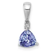 14k White Gold .72 Tanzanite Diamond Pendant