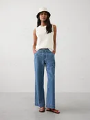 Wide-Leg Mid-Rise Summerweight Pull-On Jean