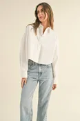 Boss Girl Cropped Buttondown Shirt
