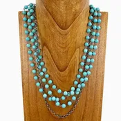 3 Layer Turquoise Color Beaded Necklace