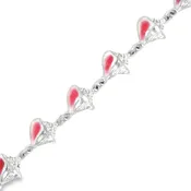 14k White Gold Enamel Conch Bracelet 7 1/4"